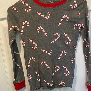 Carter's Gray Candy Cane Long Sleeve Top New without tags